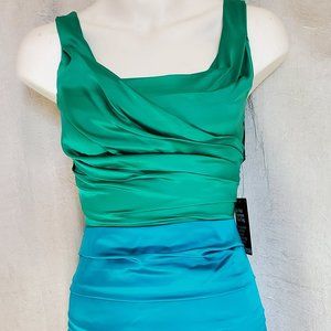 Express Rushed Mini Silk Dress